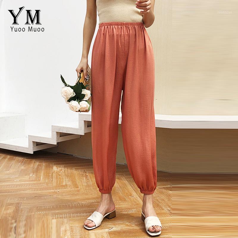 

Women's Pants & Capris YuooMuoo High Quality Comfy Summer Cool Chiffon Bloomers 2021 Women Waist Pencil Thin Casual Trousers, Black;white