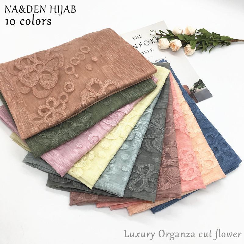 

Scarves 2021 Cotton Scarf Cut Flower Hijab Fashion Women And Shawls Brand Wrap Soft Muffler Luxury Islamic Hijabs, Blue;gray