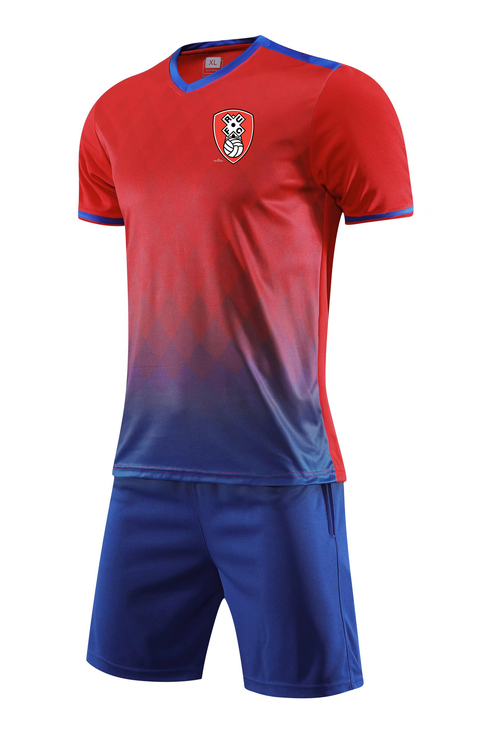 

Rotherham United F.C Kids Football Home Kits Training Tracksuits Men Jersey Fast-dry Short Sleeve Soccer Shirt Custom Logo Outdoor Sport T S, Gray
