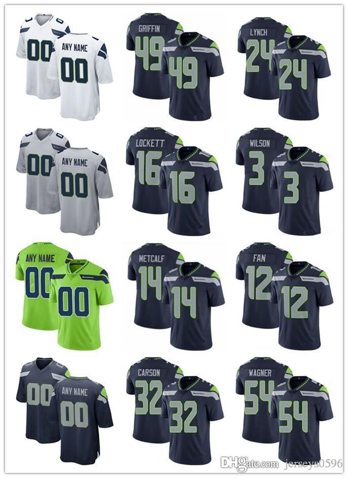 

Custom Jersey Men Women Seattle Seahawks 3 Russell Wilson 14 DK Metcalf 33 Jamal Adams 54 Bobby Wagner Football Jers, Black;red
