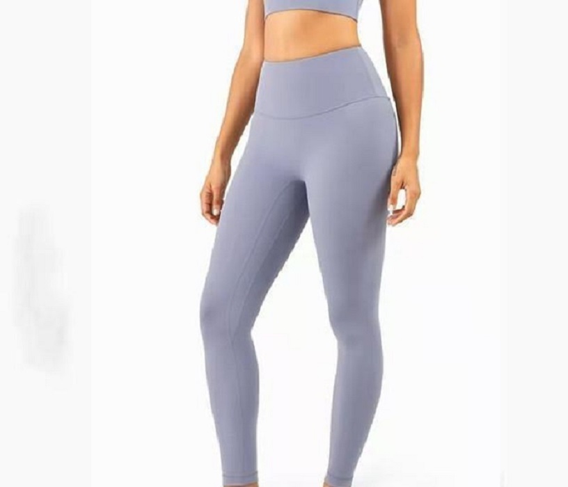 

LU-32 Fitness shaping Athletic Solid Women Girls High jersey Waist Running Yoga Outfits Ladies Sports Full Leggings Pants Workout Purple T3Dc# 03, Blue;black