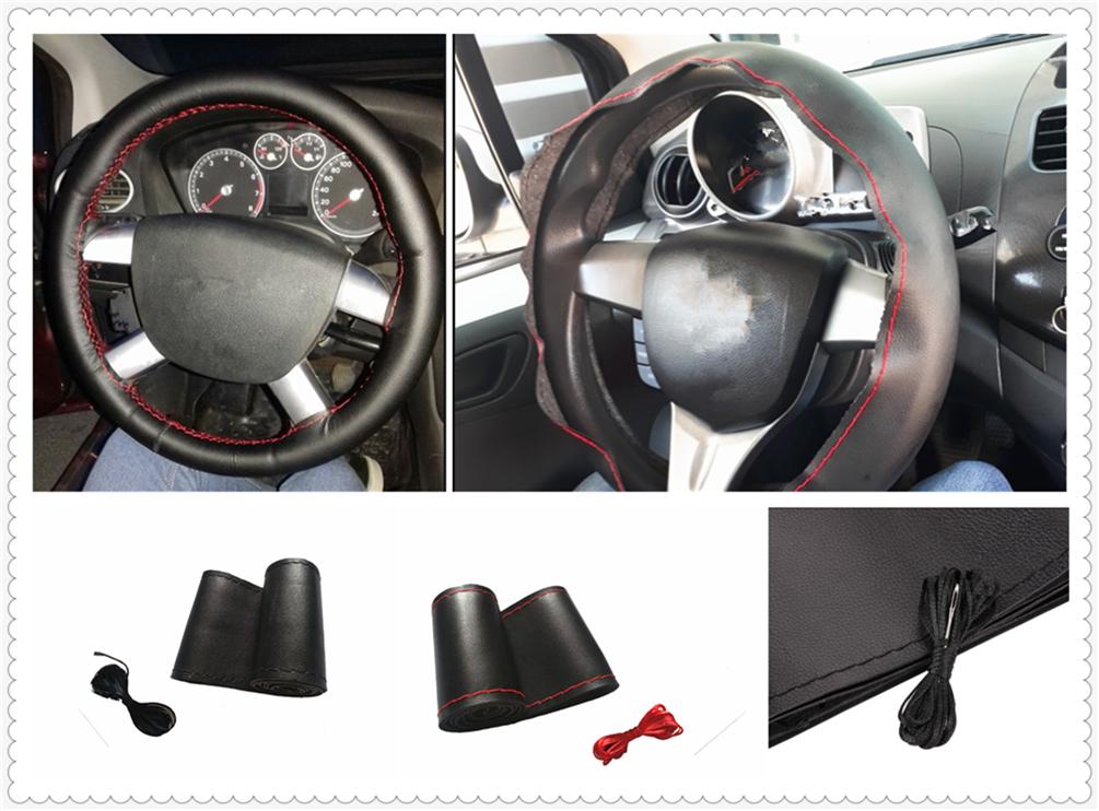 

Steering Wheel Covers Auto 38CM DIY Car Cover Soft Leather Braided Needle Accessories For E34 F10 F20 E92 E38 E91 E53 E70 X5 M M3