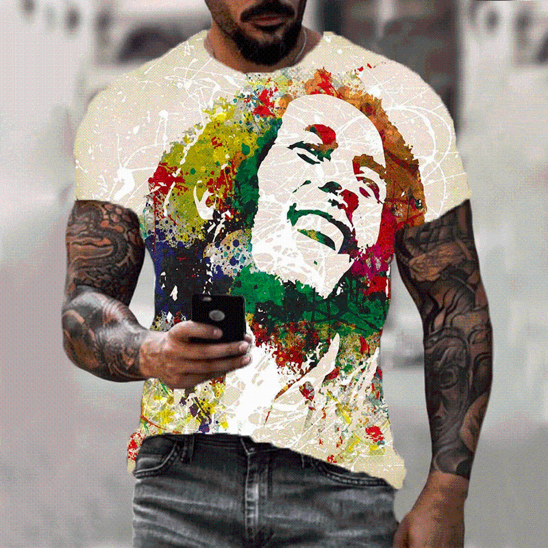 

Men's T-Shirts 3D Printed Rapper Bob Marley T-shirt 2021 Summer Fashion Short Personality Short-sleeved Unisex Top Hip-hop Clothing, Lp-horse0389