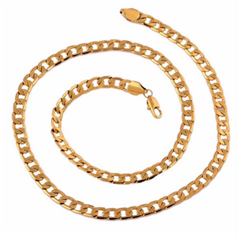 

18k yellow Gold Mens Necklace Chain Birthday Valentine Gift valuable 102 Q2, Silver