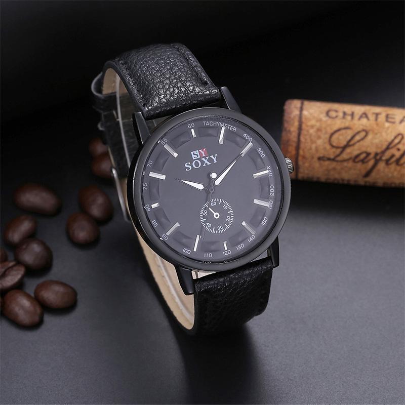 

Wristwatches Men Ultra Thin Quartz Watch Top Wrist Watches Casual Business Leather Clock For, Brown