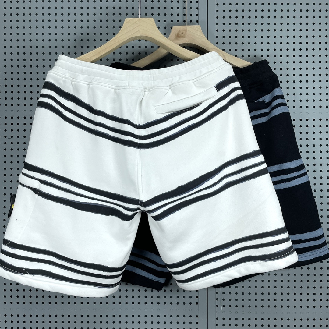 

Men's Casual Sports Island Shorts Breathable Striped Pant Pocket Badge Pants Embroidered Logo Design Stone Knee Length Clothing CP2162125, The price difference link is not shipped