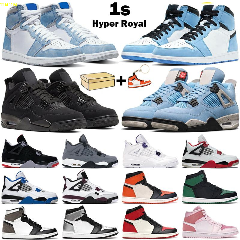 

Basketball shoes men women 1s high OG 1 University Blue Hyper Royal Silver Toe 4s Cool Grey Black Cat mens trainers athletic sneakers size, 39