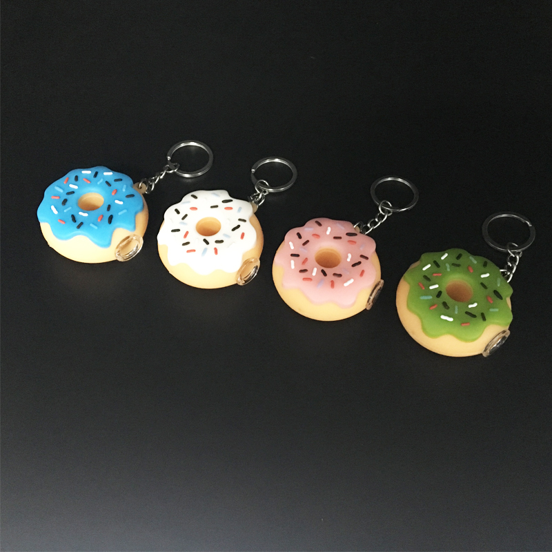 

2.2 Inch Silicone Smoking Pipe Portable Hookah Bong With Gap Bowl Donut Style Thick Pyrex Heady Glass Tobacco Water Pipes