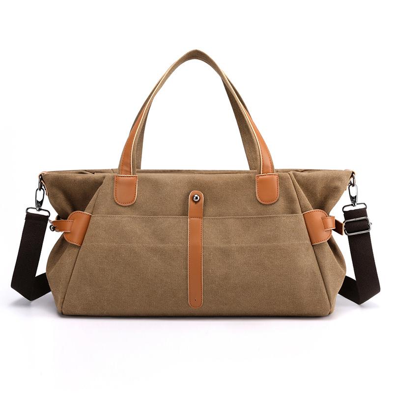 Duffel Bags Canvas Women&#039;s Messenger Travel Bag Retro Big Duffle Fashion Large Capacity Luggage Wild Shoulder Baggage 2021-image-701325864