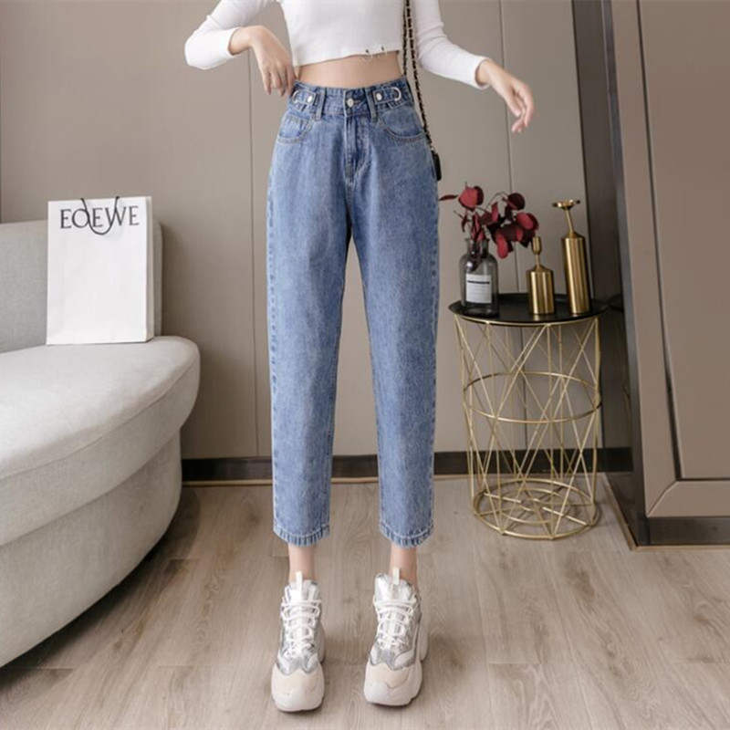 

Women's Jeans Woman High Waist Clothes Wide Leg Denim Clothing Blue Streetwear Vintage Quality 2021 Fashion Harajuku Straight Pant SQJP