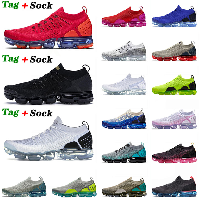 

High Quality 2021 FLY KNIT Running Shoes MOC Mens Womens Voaprs Nlke Vapourmax Triple White Racer Blue Tn Plus Outdoor Sneakers 36-45