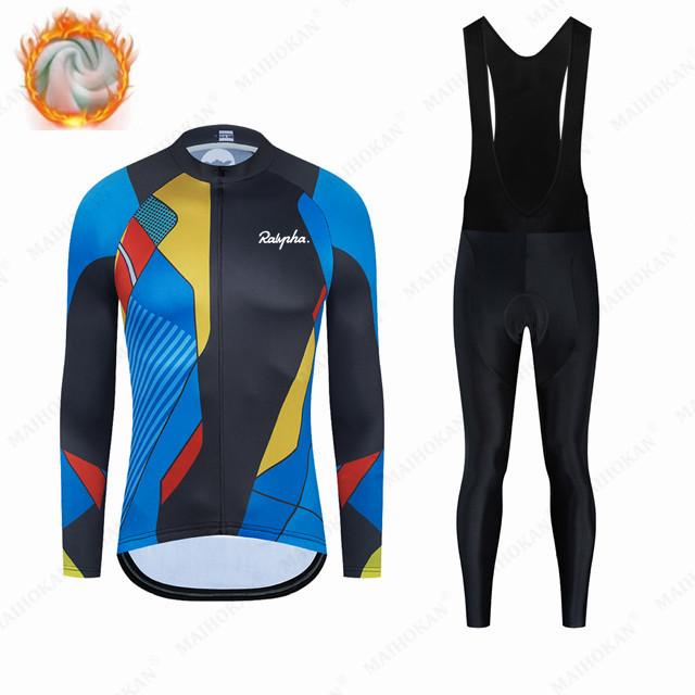 

Racing Sets 2021 Raphaing Team Cycling Clothing 20D Gel Bike Pants Set Ropa Ciclismo Mens Autumn Winter Long Bicycling Jersey Maillot Wear, Black;blue