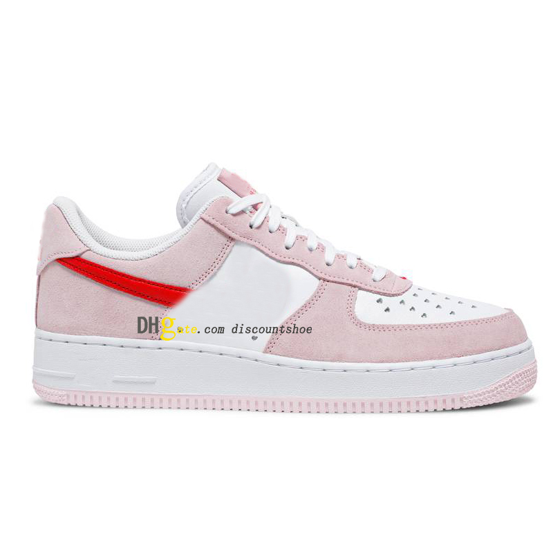 

Women 1 Low 07 QS Valentines Day Love Letter Mens Force shoes Sneakers Sports DD3384 600 High quality, Dc1429 002