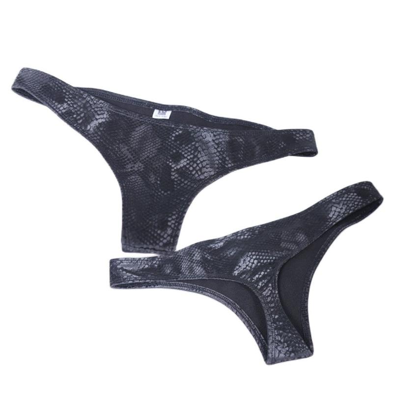 

Women's Panties Gothic Snake Print Elastic Faux PU Leather G String Tangas Sexy Lingerie Underwear Women Thongs And Strings Calcinhas Briefs, Black