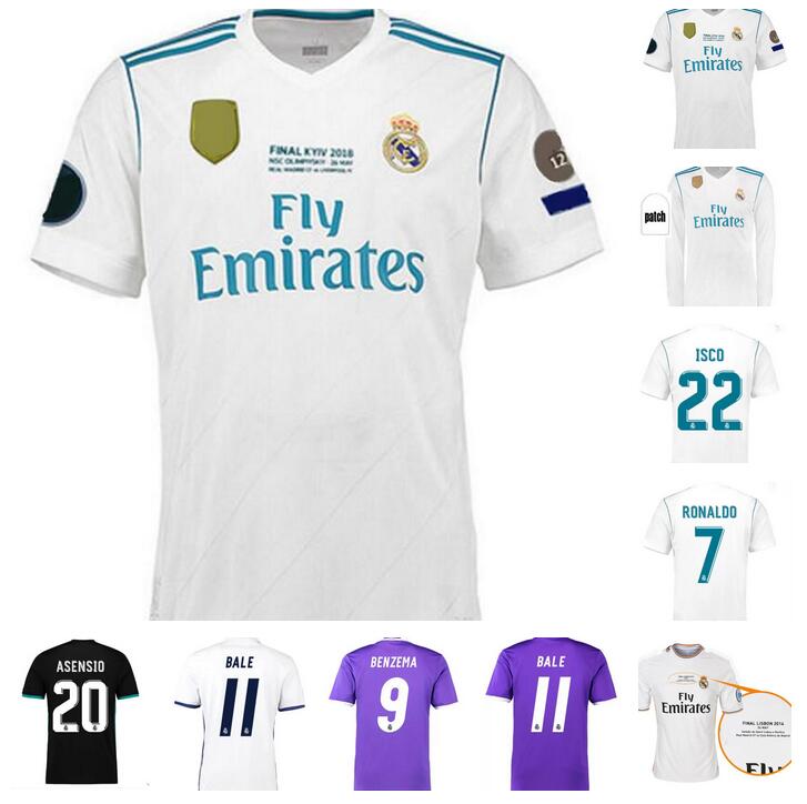 Real Madrid Sergio Ramos James RONALDO Short Sleeve Soccer Jersey Camisa 2017 18 