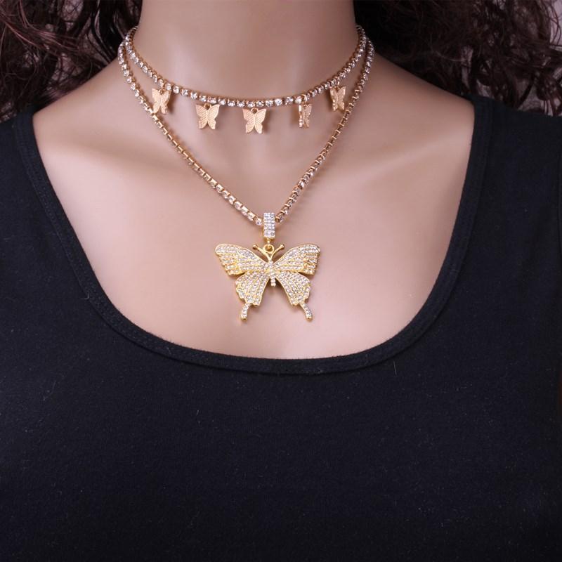 

Chains Butterfly Necklace For Women's Neck Chain Choker Multi Layer Pendant Year Gifts 2022 Fashion Jewelry Accessories