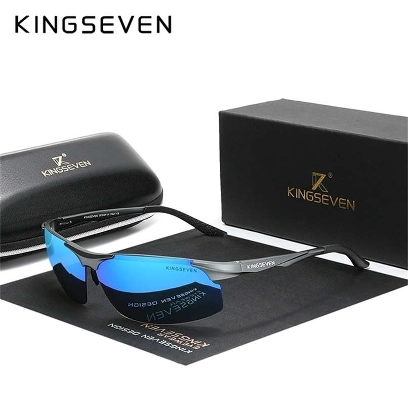 

Genuine KINGSEVEN Polarized Men Aluminum Sunglasses Driving Mirror Lens Male Sun Glasses tion Women For Eyewear 9126 220124, White;black