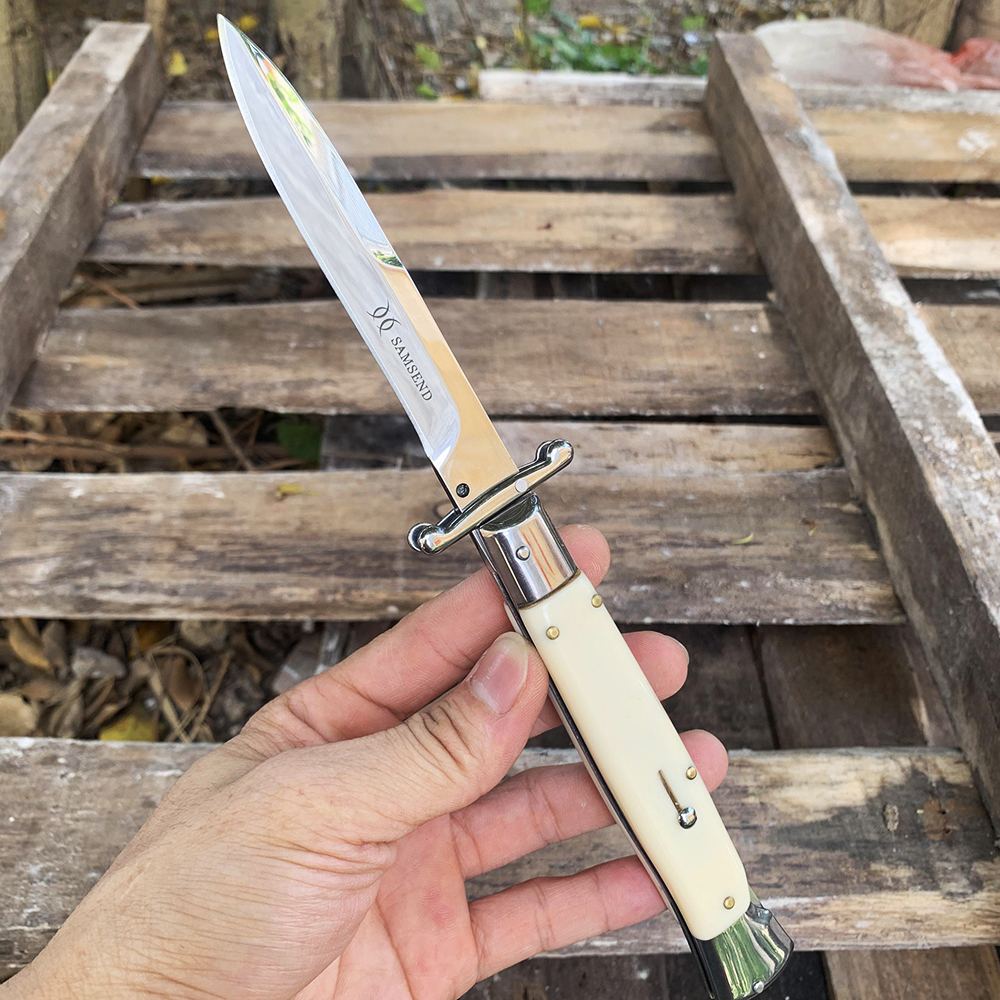 

10Inch Quick Foding Knife 440C Acryic Hande Pocket Foding Knife Camping Hunting Surviva Hot Quick EDC too