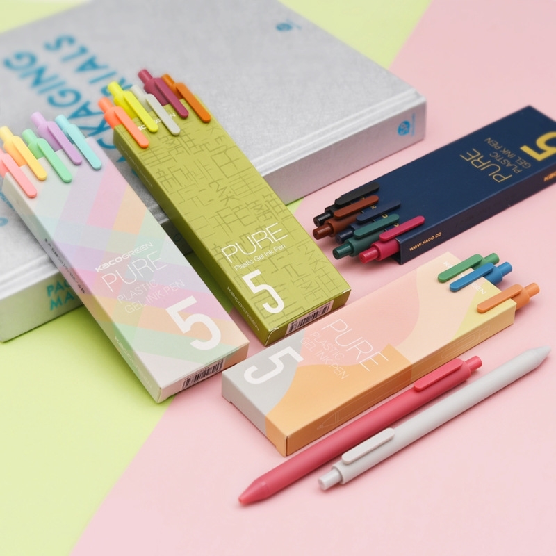 

KACO book source neutral Morandi press water macaron lovely girl heart student pen
