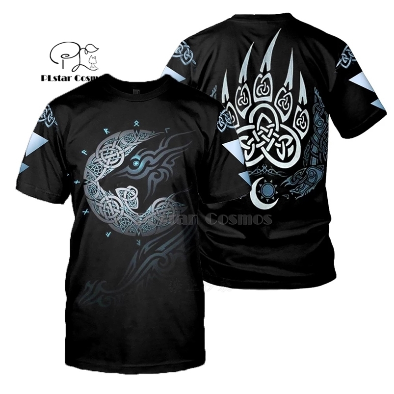 

Fashion Men hoodies 3D Printed Viking Tattoo t shirt tees shorts sleeve Apparel Unisex Norse cosplay streetwear-8 210706, 14