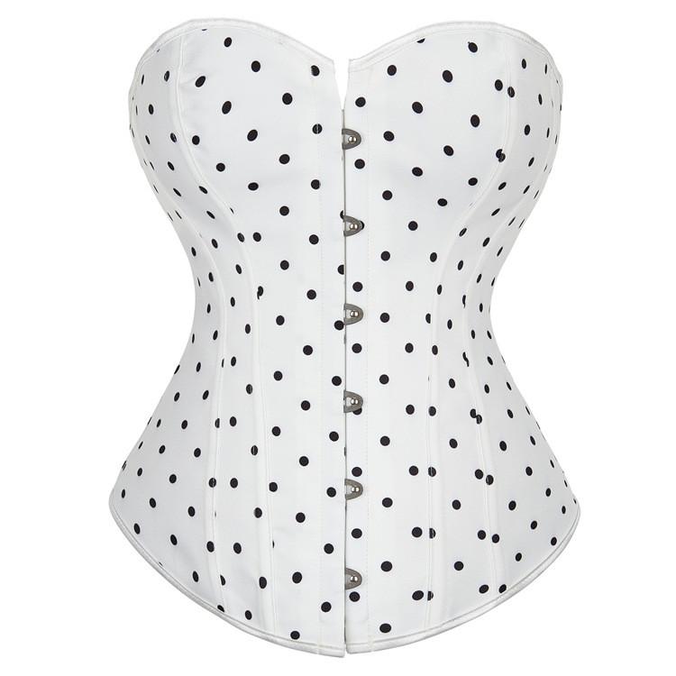 

Women' Shapers Women Boned Corsets Polka Dot Printed Bandage Shapewear Outfit Sexy Underwear Slimming Waist Trainer Belt Postpartum Girdle, White