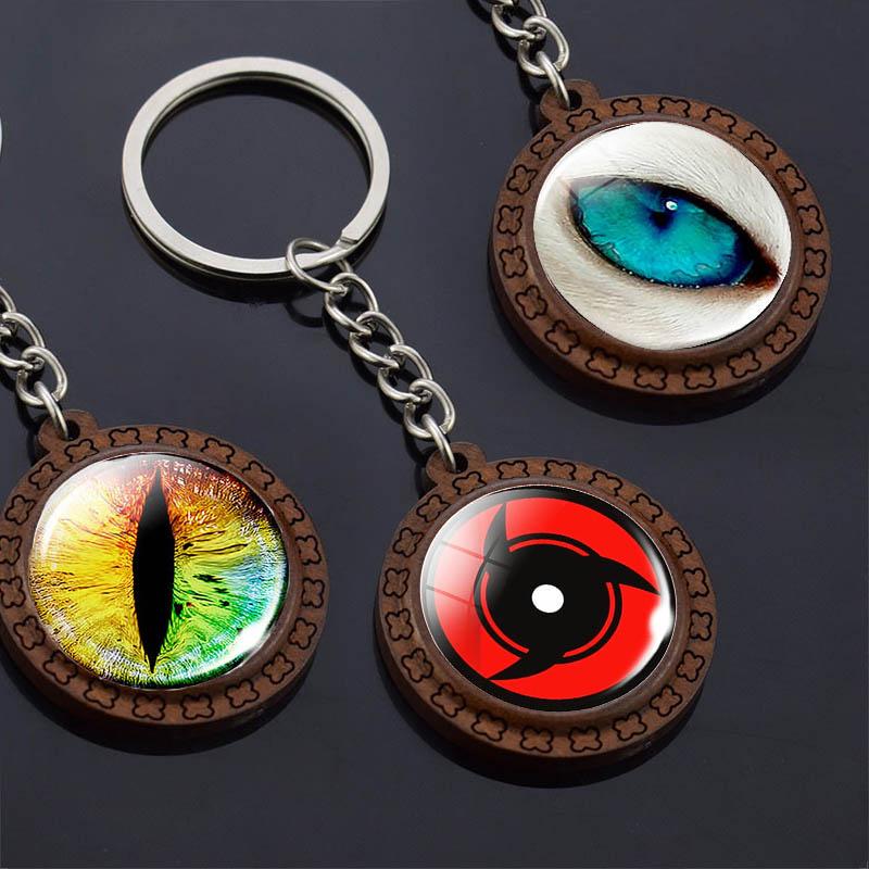 

Anime Sharingan Evil Eye Keychain Handmade Wooden Keyrings Bohemia Long Chains Key Chain Pendant Jewelry Accessories Wholesale Keychains