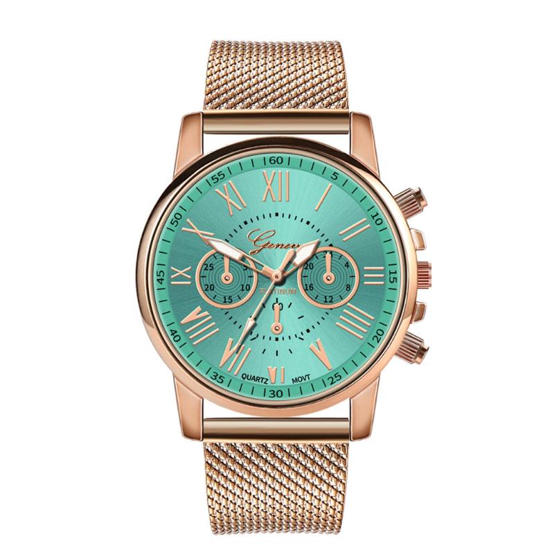 

Wristwatches Women Quartz Watch Fashion Bling Casual Ladies Luxury Sport Stainless Steel Dial Leather Band Wrist Relogio, As photo