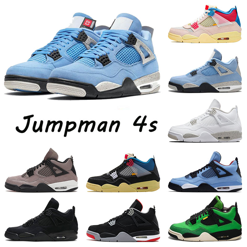 

Jumpman 4 Basketball Shoes Men's 4s Trainers White Oreo Sail University Blue Travis Scotts Cactus Jack Manila Red Thunder Mens Womens S
