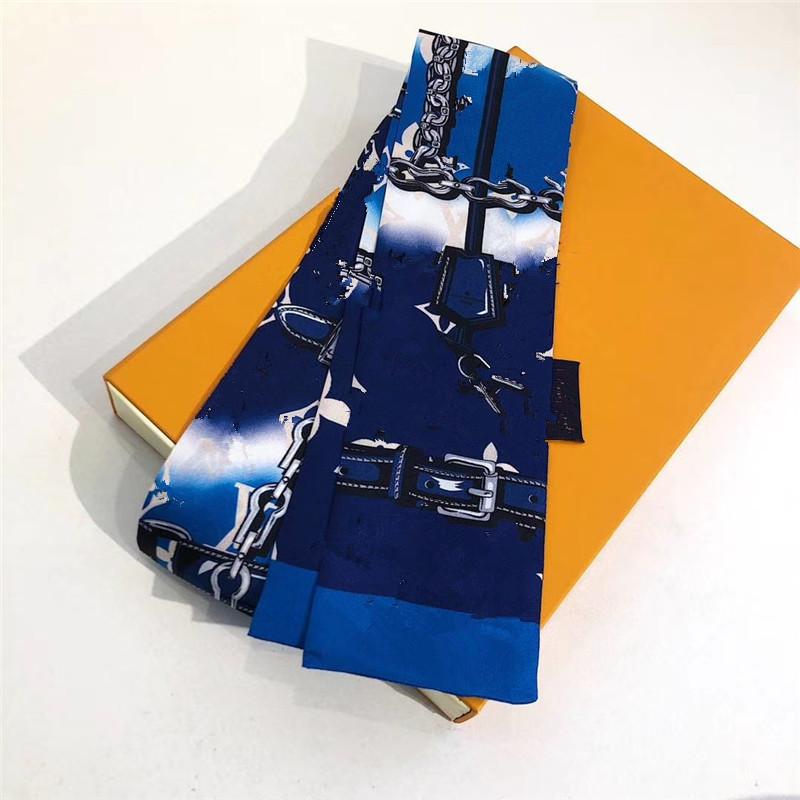 

Handkerchiefs classic Silk HANDBAG Bag scarf Headbands women letter flower scraves Top grade hair Bands 8x120cm
