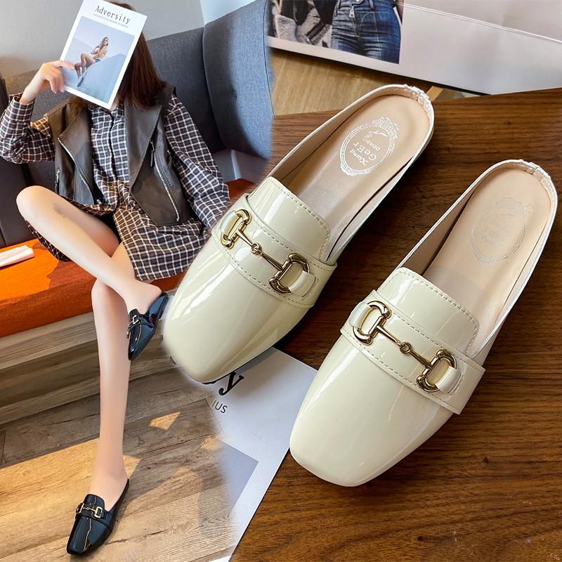

Slippers Spring Women's 2021 Fashion Elegant Trend Wild Buckle Decoration Casual Simple Baotou, Black