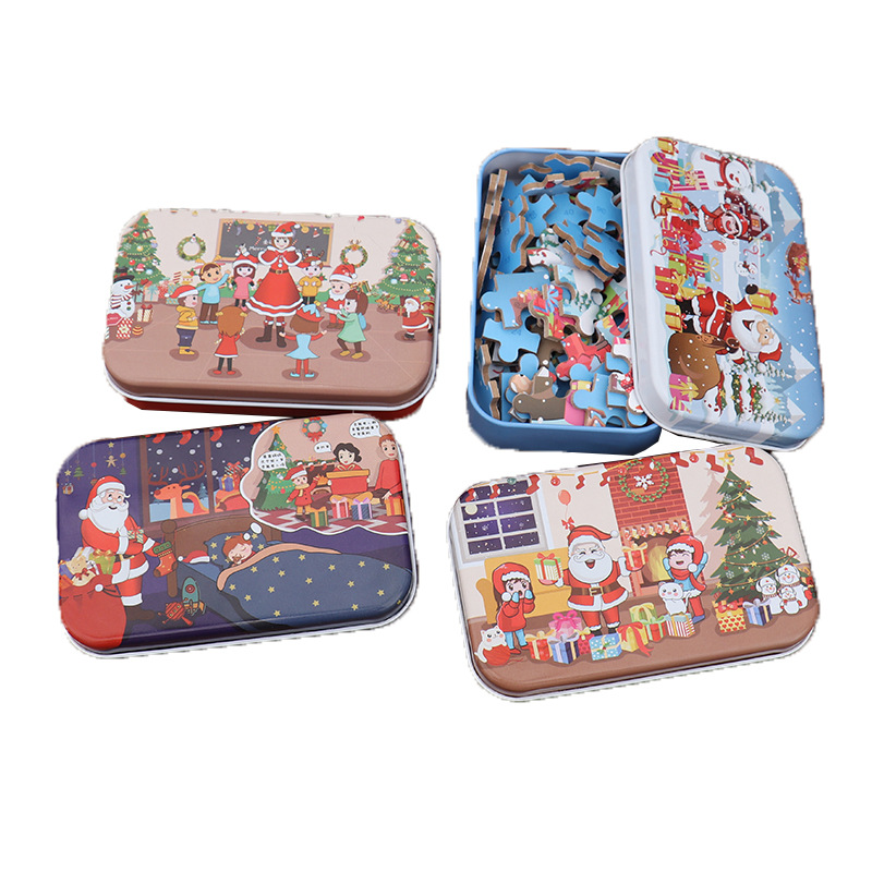 The Christmas Toy DIY Santa Claus Kids Intelligence Puzzles Toys Wood Material Party Gifts for Kindergarten-image-727248471