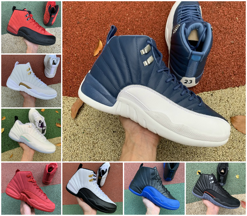 

12 Utility Grind Royalty Twist OVO Reverse Flu Game Basketball Shoes Men 12s University Gold Dark Concord Taxi Playoff Indigo French Blue Ch