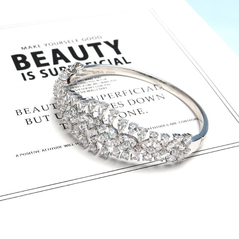 

Bangle TIRIM 2021 Luxury Fashion Micro Pave Bracelet Cubic Zircon Crystal For Women Jewelry Girls Party Dubai Accessories Wristl, Black