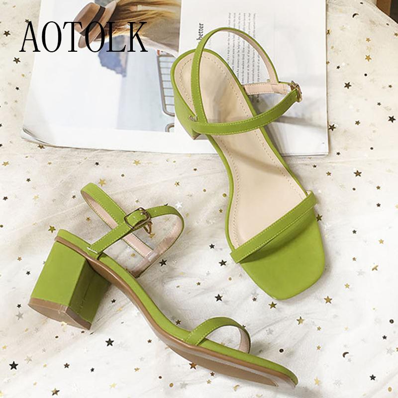 

Sandals For Women Shoes Summer Female Thick Heels Brand Peep Toes Buckle Strap Woman Party Spring Casual Arrival, Black