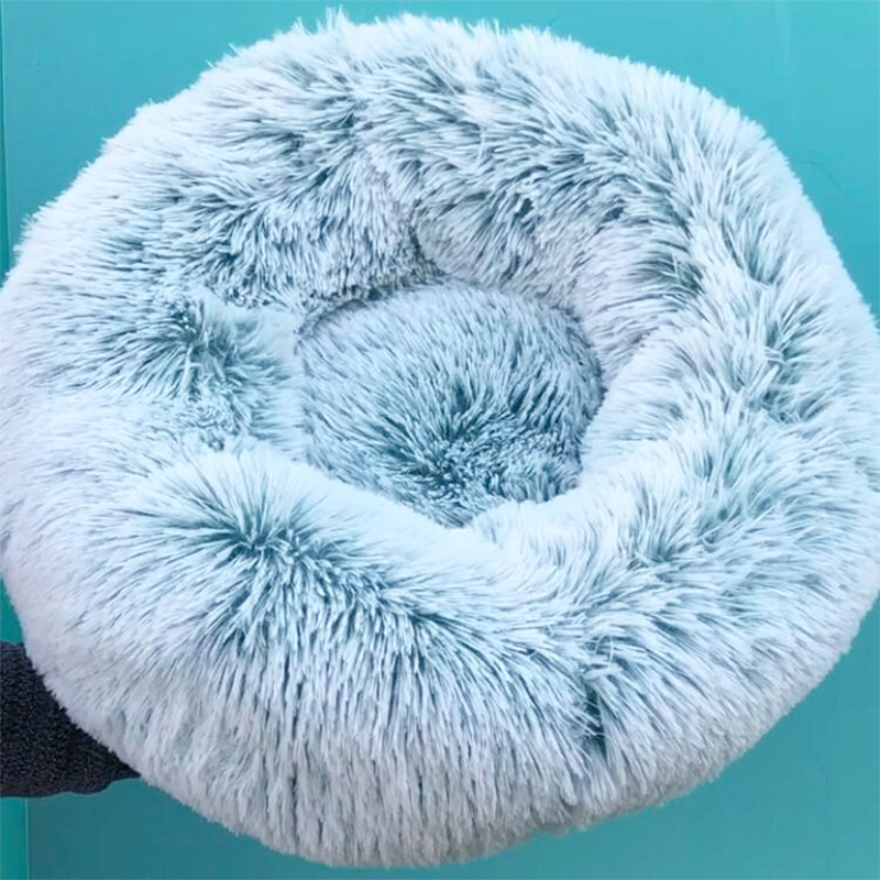 

Donuts Dog Bed Basket Caming Bed Hondenmand Pet Kenne Cats House Shag Vegan Fur Donut Cudder Cat Beds for Sma arge Dogs, Beige