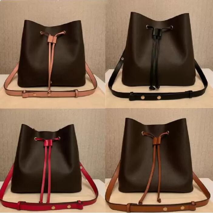 

High Quality Leather Drawstring Women Neonoe Handbag Luxury Designer Bucket Bag Brand Cosmetic Crossbody Shoulder Bags Adjustable Strap