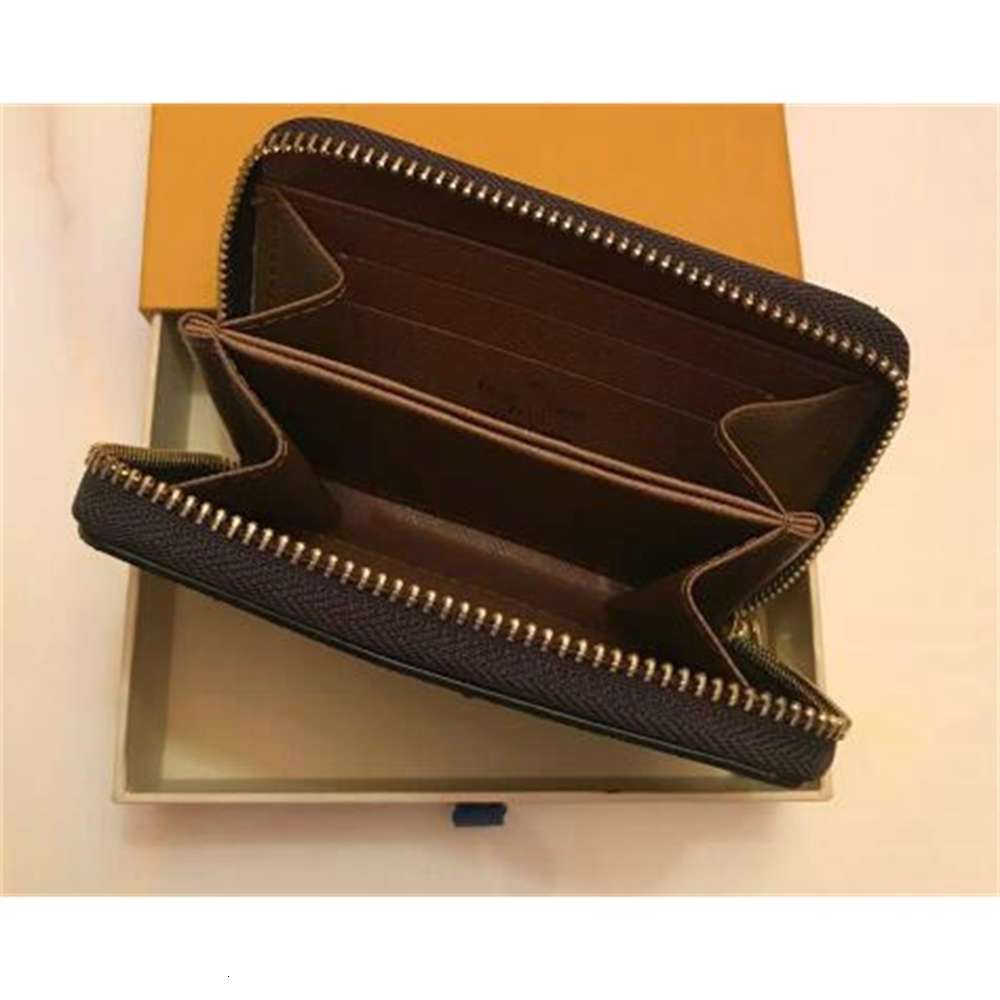 

M42616 Luxury Designer Zippy short Women's Zipper Brown Mono gram Canvers Leather Check Plaid Wallet FreeShipping, Red;black
