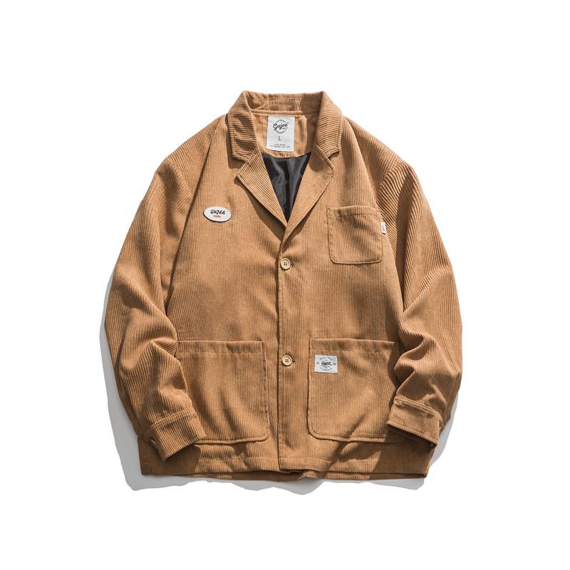 

Men's Jackets 2022 Spring Fashion Techwear Streetwear Retro Solid Color Simple Basic Jacket Multi Pockets Coat, Beige