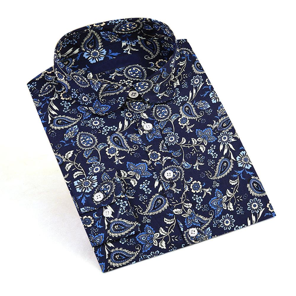 

Dioufond Floral Shirts Women Blouses Blouse Cotton Blusa Feminina Long Sleeve Shirt Women Tops And Blouses 2016 New Fashion 5XL, Navydaisy