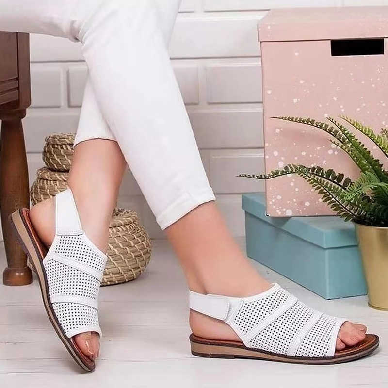 

summer Outdoor beach gladiator sandals women's retro shoes wedges platform casual comfortbale ladies sandals hallow out Y0721, Brown