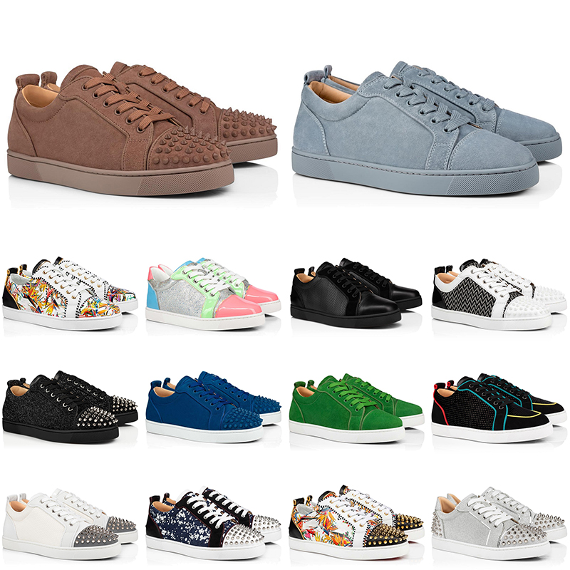 

designer customize red shoes studded spikes flat sneakers for men women glitter party lovers genuine leather suede mens trainer casual rivet, # 30