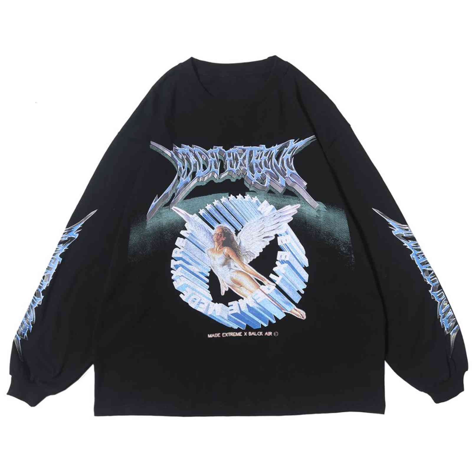 

men's hoodies & sweatshirts lacible vintage angel mens cotton oversize hip hop pullover men harajuku hoodie long sleeve 5wss, Black