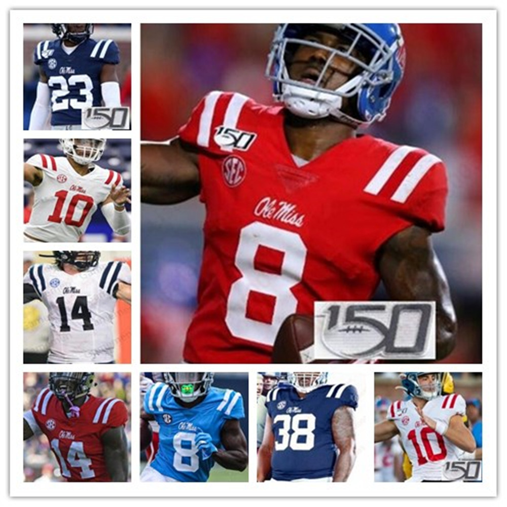 

Ole Miss jersey Rebels DK Metcalf Mike Wallace Eli Manning Chad Kelly Elijah Moore Jerrion Ealy Keidron Football stitched Men women youth jerseyS, Black