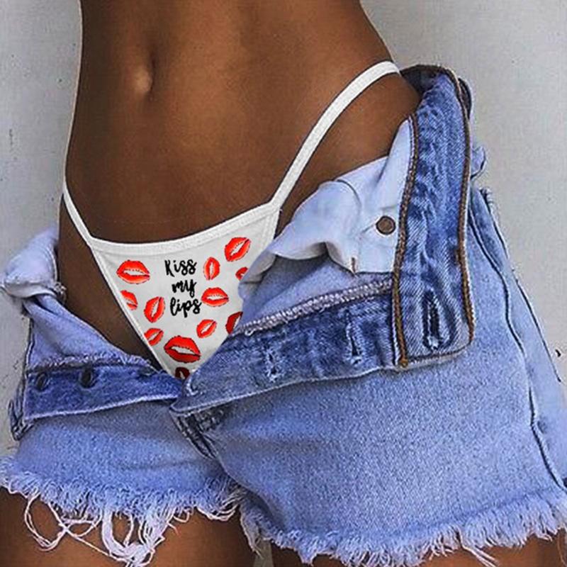 

Sexy Black G String Underwear Women Lingerie Panties Cotton Thongs T Back Ladies Funny Print T-back #W3 Women's, Bu