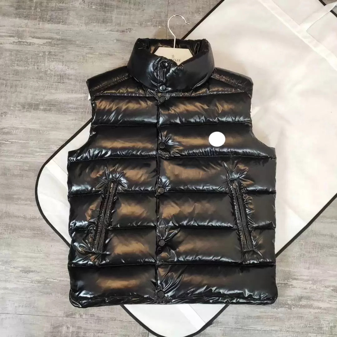 

Designer mens down vests luxury Flocking logo badge women black vest