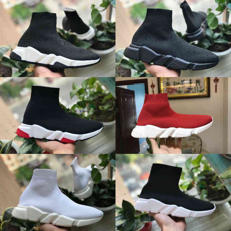 

Wholesale 2021 Speed Trainer Black Red Luxury High Casual Sock Shoes Men Women Cheap Fashion Paris Designer Sneakers High Quality EUR36-45 J25