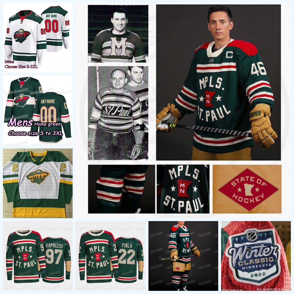 

Minnesota Wild Kirill kaprizov 2022 Winter Classic Hockey Jersey Zach Parise Kevin Fiala Matt Dumba Jared Spurgeon Joel Eriksson Ek Marcus Foligno Cam Talbot, Youth