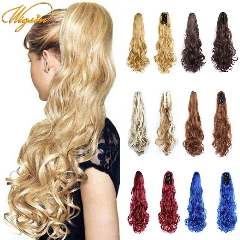 

Synthetic Wigs WIGSIN 22Inch Long Wavy Curly Claw Ponytail Hair Black Brown Red Hairpiece For Women