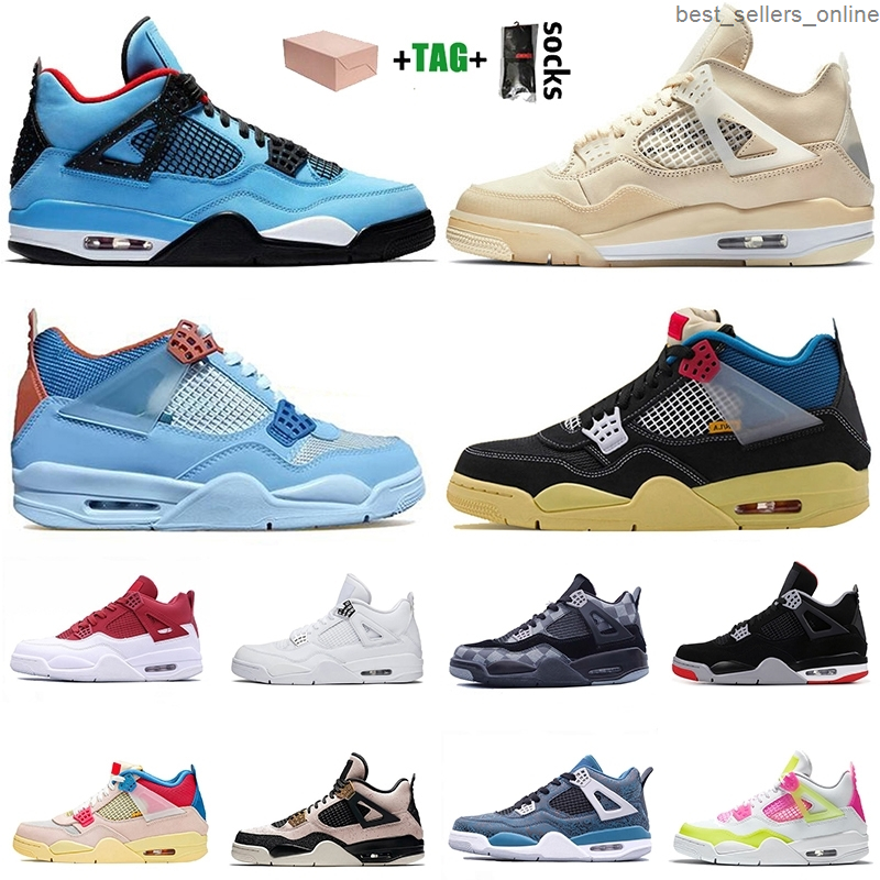 

2021 Free Socks Jumpman Sail 4 4s Men Women Basketball Shoes Cactus Jack Luxurys Mens Trainers Sneakers Size 13, A34 silt red 36-47