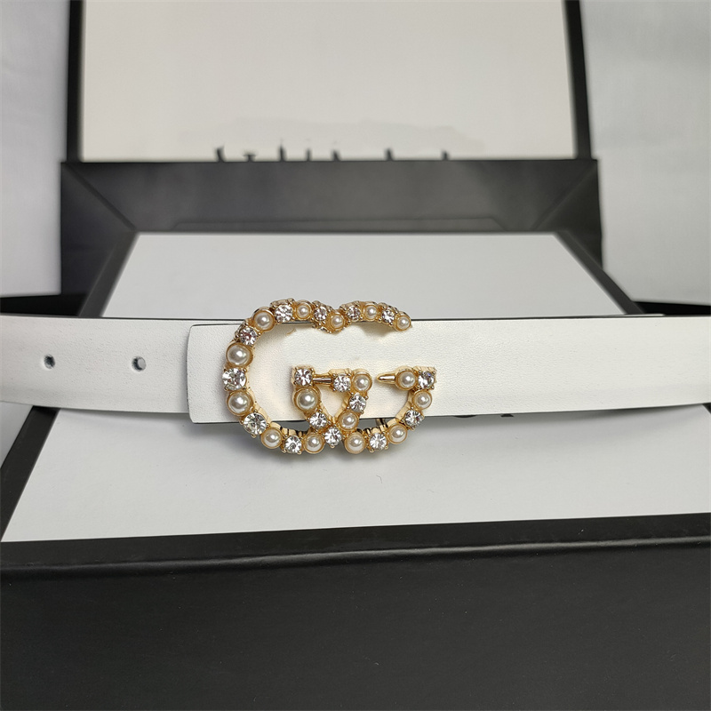 

Classic ladies rhinestone belt designer letters diamond buckle pure color leather belt width 2.5CM Fashion Accessories 2022